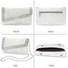 Peora Textured Envelope Party Wear Clutch - Silver