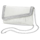 Peora Textured Envelope Party Wear Clutch - Silver