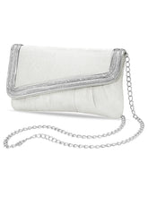 Peora Textured Envelope Party Wear Clutch - Silver