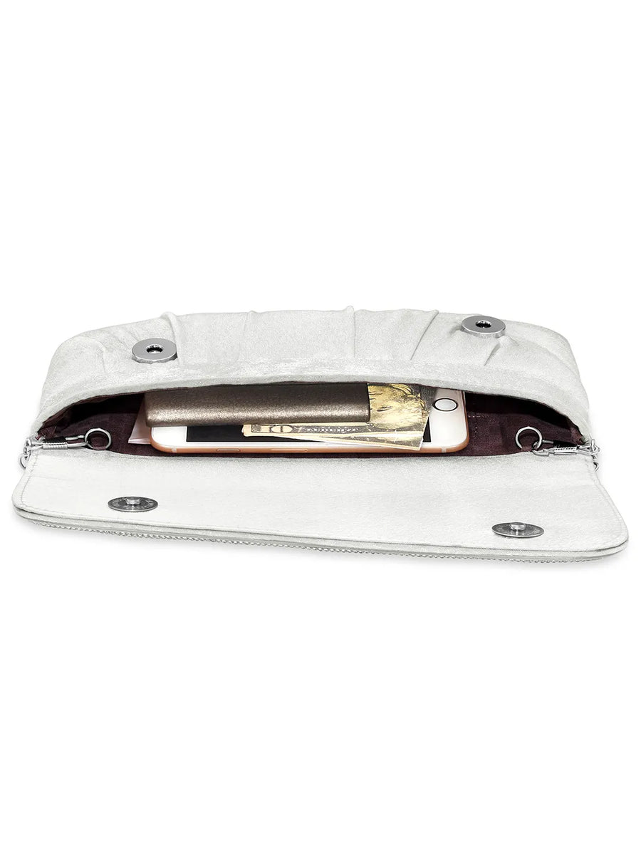 Peora Textured Envelope Party Wear Clutch - Silver
