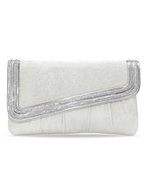 Peora Textured Envelope Party Wear Clutch - Silver