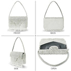Sparkling Gleam & Glam Clutch Handbag - Silver
