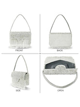 Sparkling Gleam & Glam Clutch Handbag - Silver