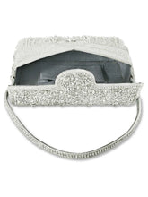 Sparkling Gleam & Glam Clutch Handbag - Silver