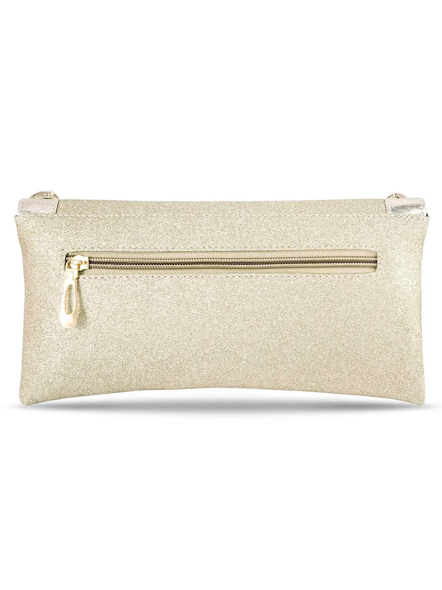 Dazzle in Hand Sleek Party Clutch - Gold