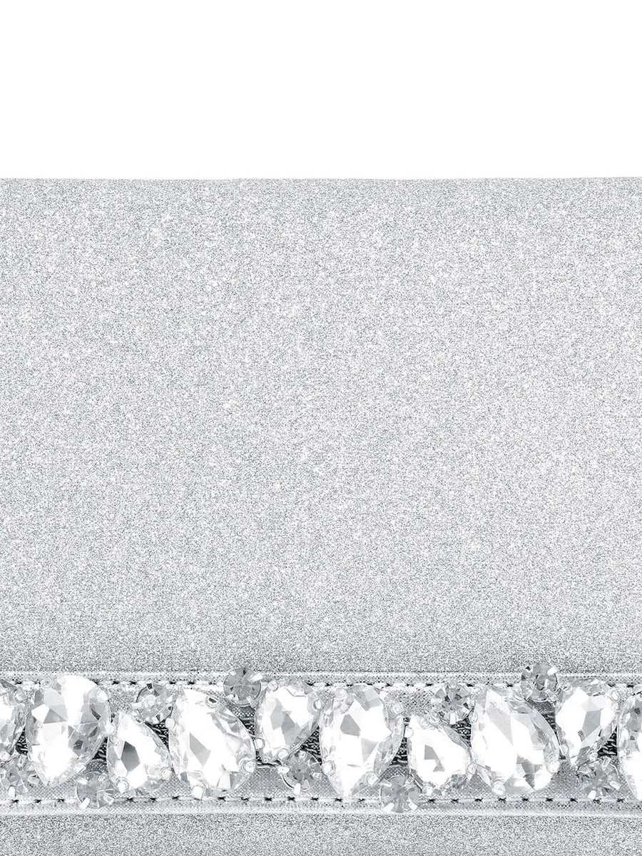 Dazzle in Hand Sleek Party Clutch - Silver