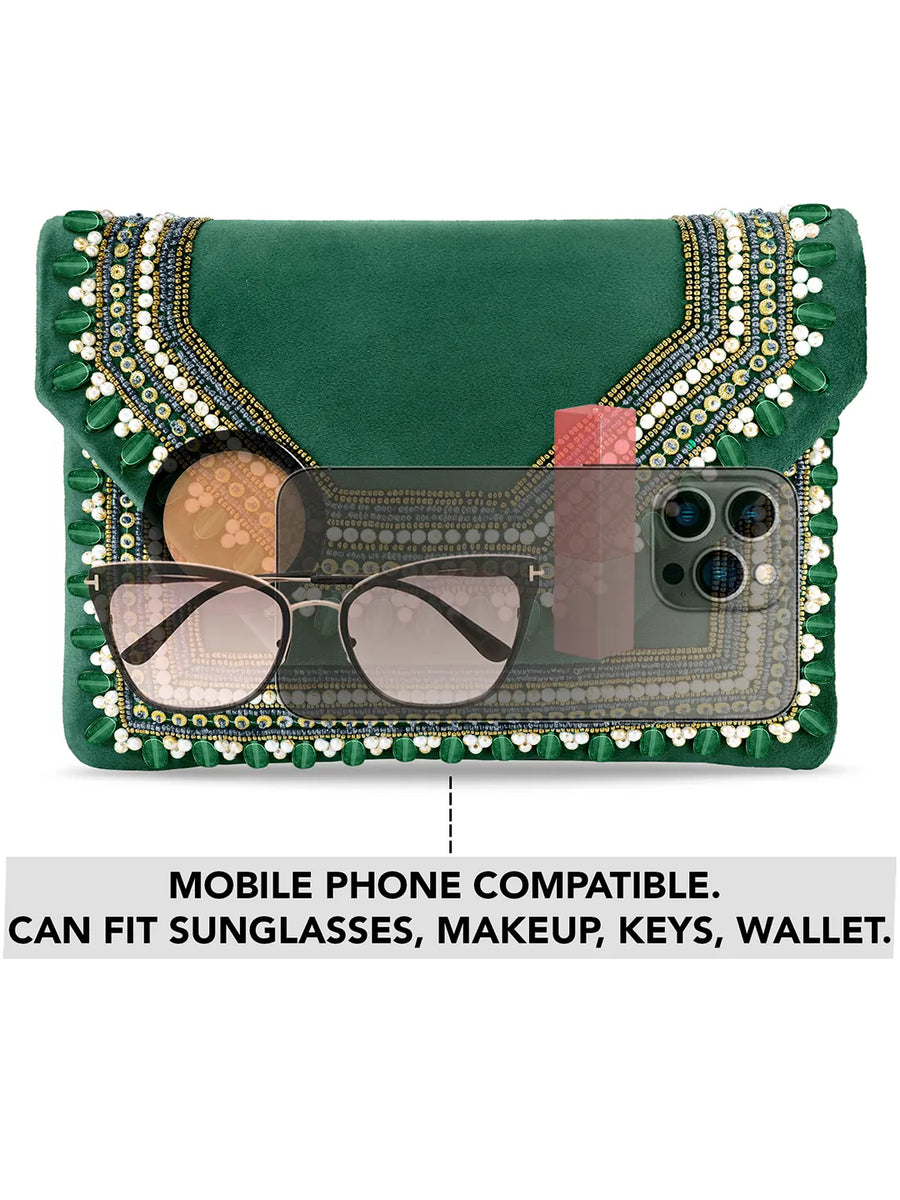 Royal Heritage Pearl Beaded Clutch Purse