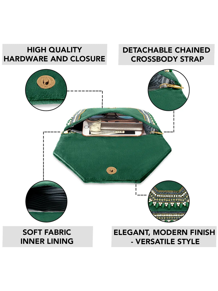 Royal Heritage Pearl Beaded Clutch Purse