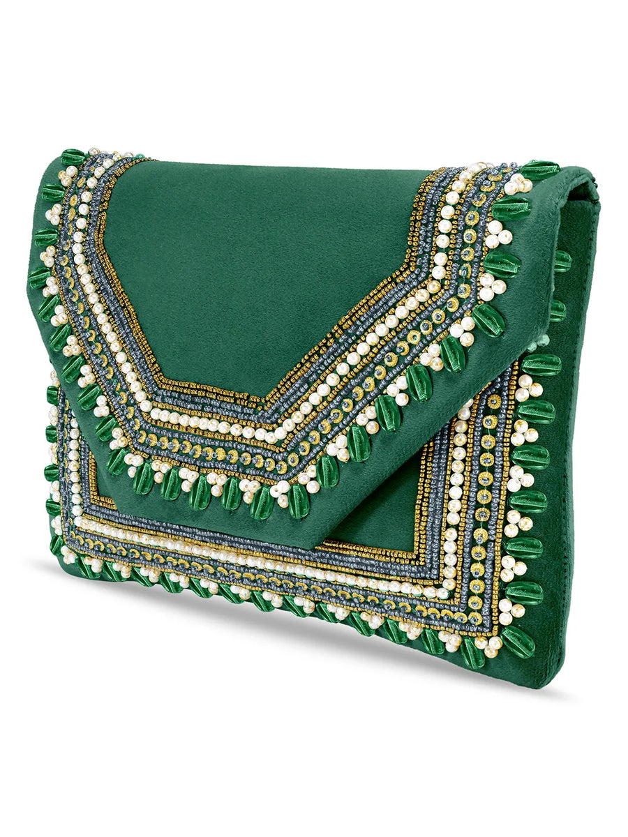 Royal Heritage Pearl Beaded Clutch Purse