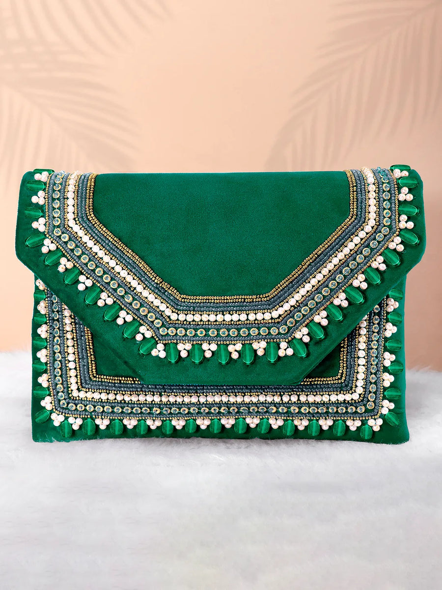 Royal Heritage Pearl Beaded Clutch Purse