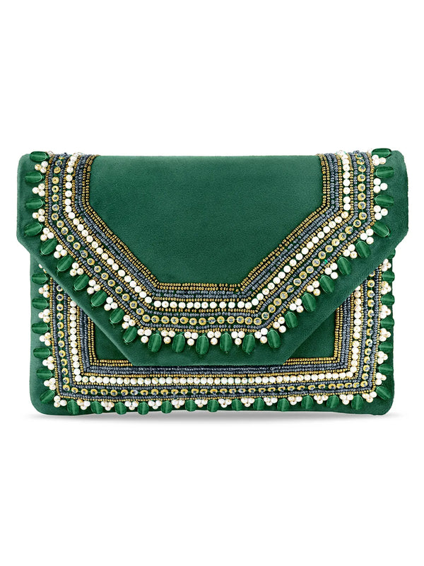 Royal Heritage Pearl Beaded Clutch Purse