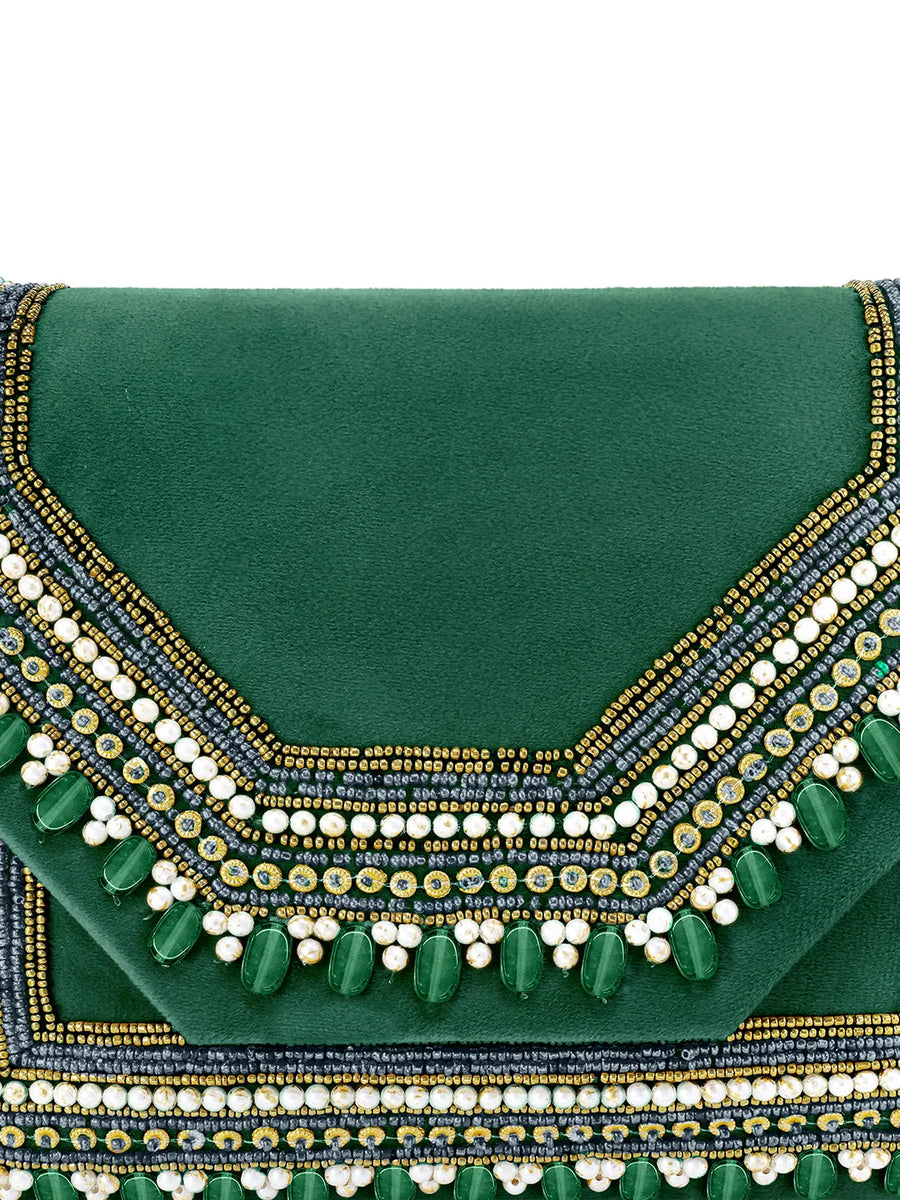 Royal Heritage Pearl Beaded Clutch Purse