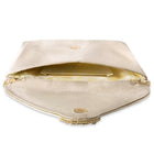 Gold Bling Stone Cream Envelope Clutch Bag