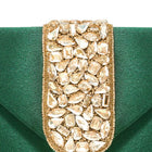 Gold Bling Stone Green Envelope Clutch Bag