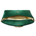 Gold Bling Stone Green Envelope Clutch Bag