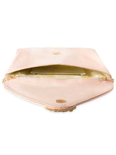 Gold Bling Stone Peach Envelope Clutch Bag