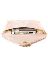 Gold Bling Stone Peach Envelope Clutch Bag