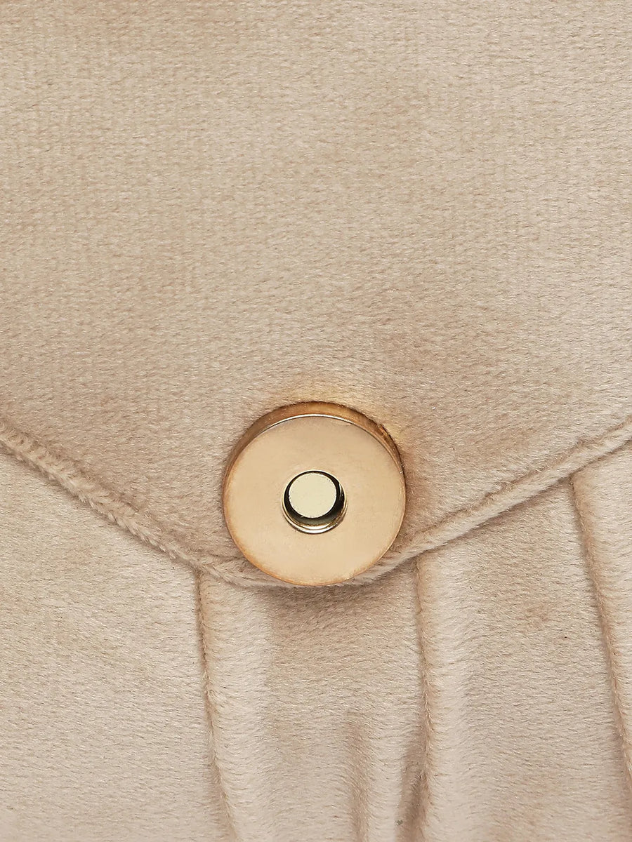 Elegant Embroidery Beaded Sling Clutch - Cream