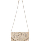 Elegant Embroidery Beaded Sling Clutch - Cream