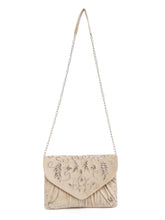 Elegant Embroidery Beaded Sling Clutch - Cream