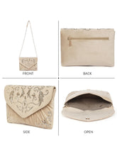 Elegant Embroidery Beaded Sling Clutch - Cream