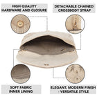 Elegant Embroidery Beaded Sling Clutch - Cream