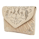 Elegant Embroidery Beaded Sling Clutch - Cream