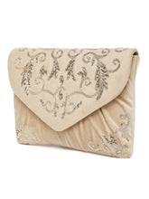 Elegant Embroidery Beaded Sling Clutch - Cream