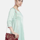 Elegant Embroidery Beaded Sling Clutch - Maroon