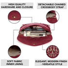 Elegant Embroidery Beaded Sling Clutch - Maroon