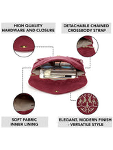 Elegant Embroidery Beaded Sling Clutch - Maroon