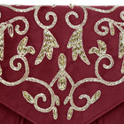 Elegant Embroidery Beaded Sling Clutch - Maroon
