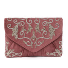 Elegant Embroidery Beaded Sling Clutch - Pink