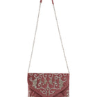 Elegant Embroidery Beaded Sling Clutch - Pink