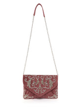 Elegant Embroidery Beaded Sling Clutch - Pink