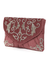 Elegant Embroidery Beaded Sling Clutch - Pink