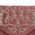 Elegant Embroidery Beaded Sling Clutch - Pink