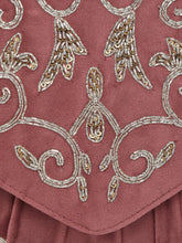 Elegant Embroidery Beaded Sling Clutch - Pink