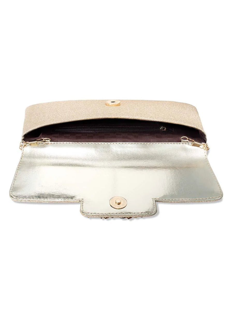 Chic Fiesta Finery Evening Clutch - Gold