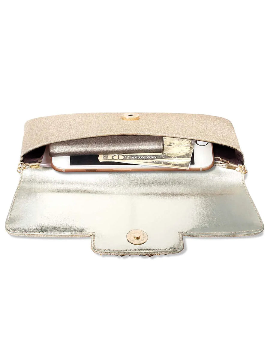 Chic Fiesta Finery Evening Clutch - Gold