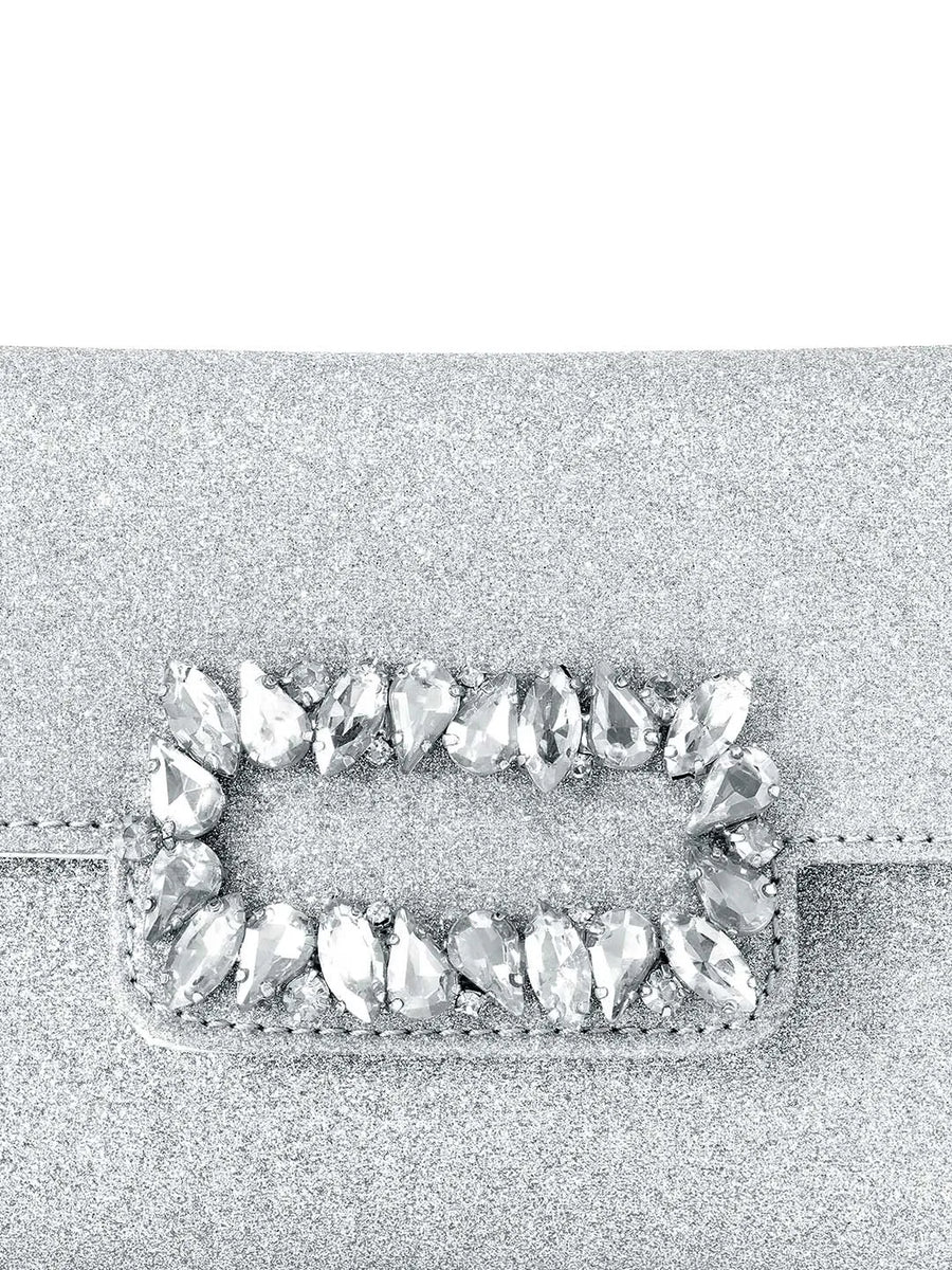 Chic Fiesta Finery Evening Clutch - Silver