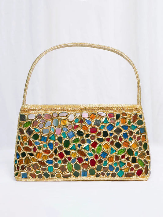 Stone Embellished Clutch – Glamorous Evening Accessory | Peora


