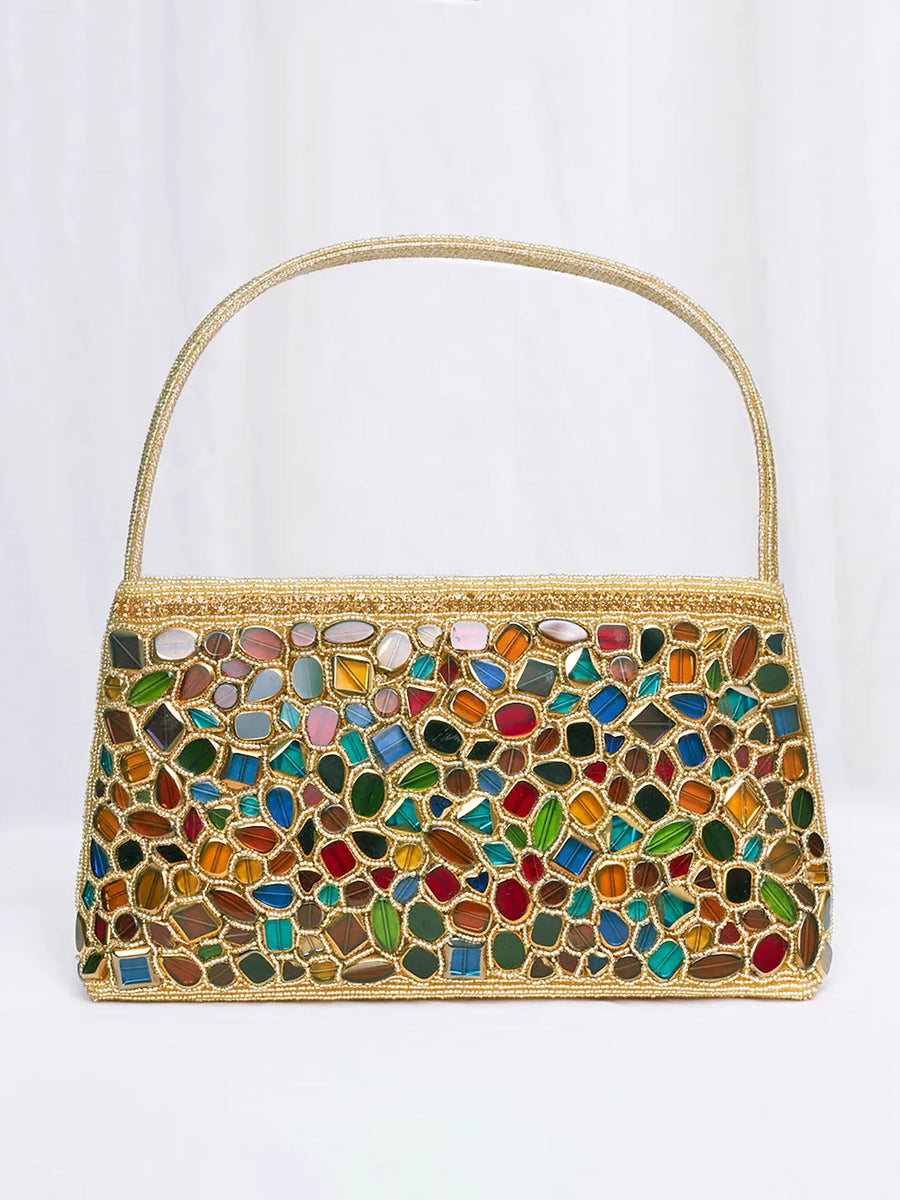 Stone Embellished Clutch – Glamorous Evening Accessory | Peora

