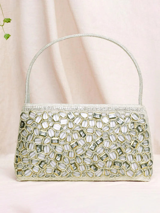 Stone Embellished Clutch – Glamorous Evening Accessory | Peora

