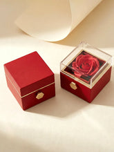 Square Ring Box with Faux Red Rose