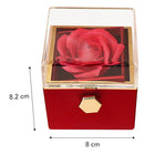 Square Ring Box with Faux Red Rose