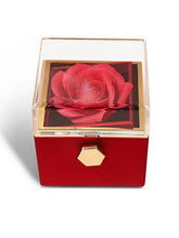 Square Ring Box with Faux Red Rose