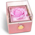 Square Shaped Ring Box with Rose