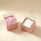 Square Shaped Ring Box with Rose