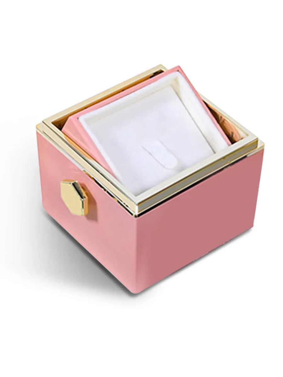 Square Shaped Ring Box with Rose